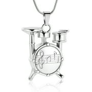 Drum Kit Cremation Pendant Small Urns for Ashes Keepsake Urn Necklace for Men Women